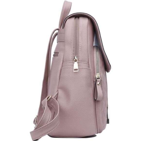 Quilted Trendy Leather Backpack Purse for Women and Ladies Shoulder - Picture 5 of 6